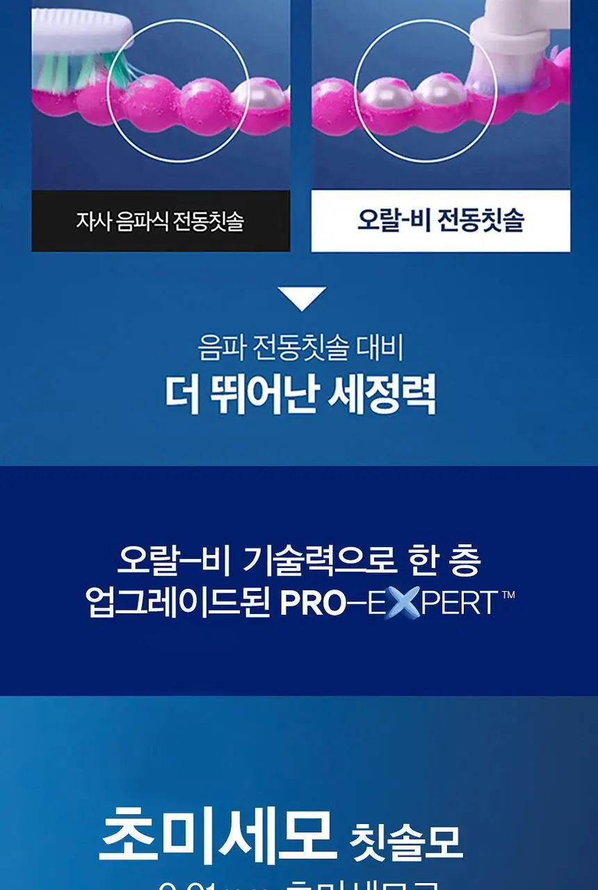 오랄-비 전동칫솔 D100 바이탈리티 초미세모 화이트 상세페이지 4