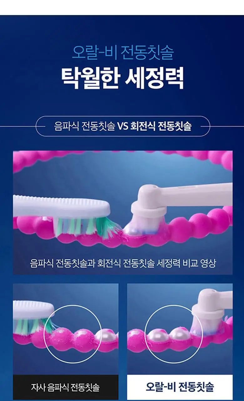오랄-비 전동칫솔 D103 바이탈리티 프로 크로스액션 블랙 상세페이지 3