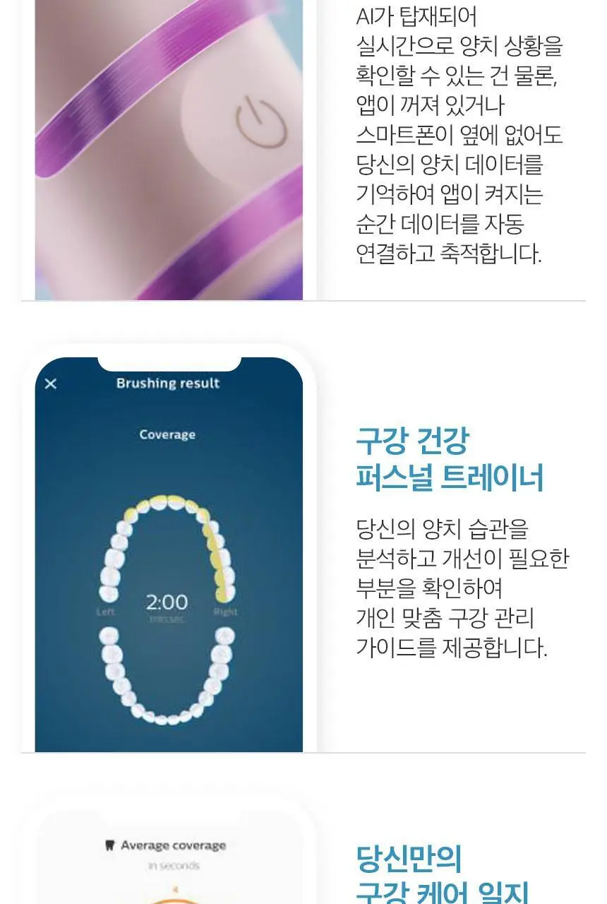 필립스 소닉케어 전동칫솔 프레스티지 9900 샴페인 HX9992/21 상세페이지 17
