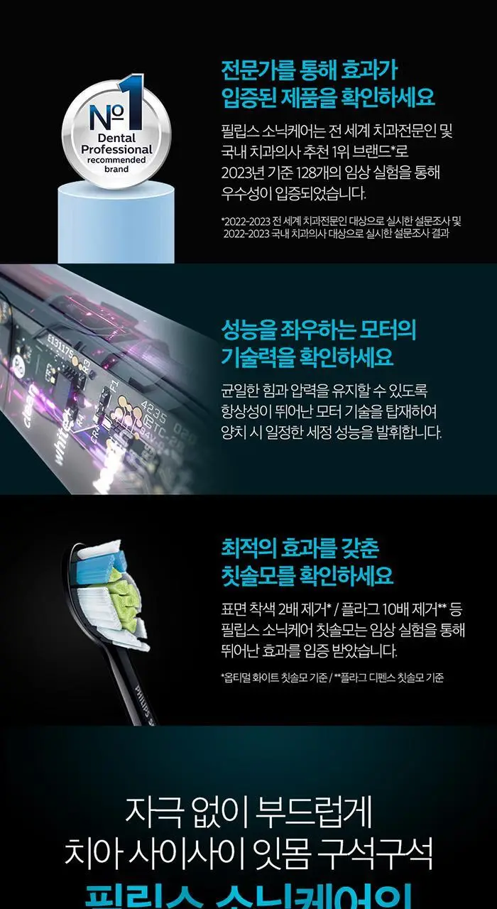 필립스 소닉케어 프로텍티브클린 4300 블랙에디션 전동칫솔 (HX6414/01) 상세페이지 8