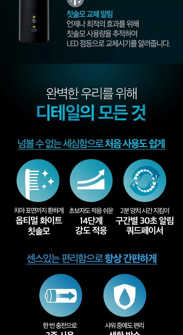 필립스 소닉케어 프로텍티브클린 4300 블랙에디션 전동칫솔 (HX6414/01) 상세페이지 16