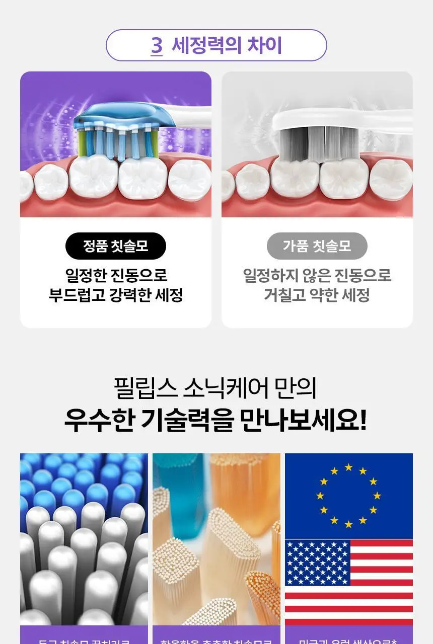 필립스 소닉케어 S2 센서티브 초미세모 칫솔모 (HX6052/93) 상세페이지 11