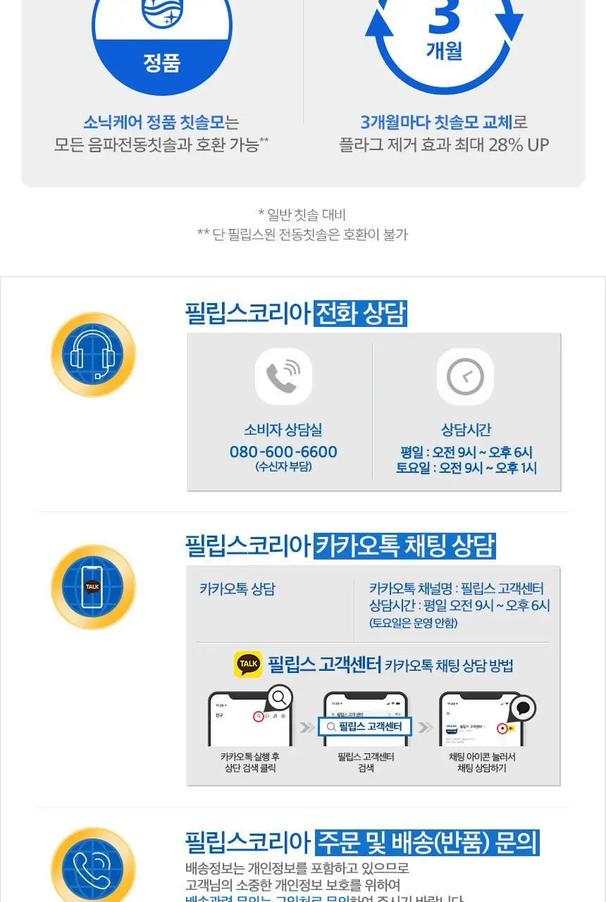 필립스 소닉케어 S2 센서티브 초미세모 칫솔모 (HX6052/93) 상세페이지 16