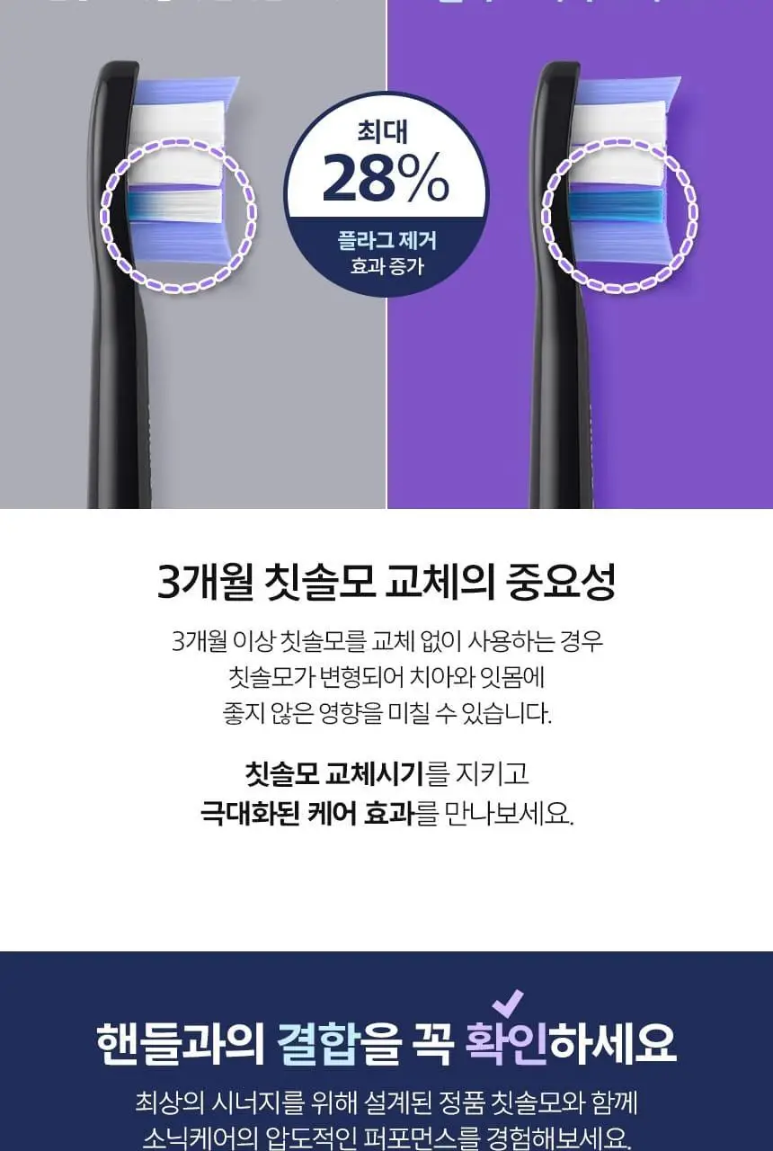 필립스 소닉케어 S2 센서티브 초미세모 칫솔모 HX6052/91 상세페이지 10