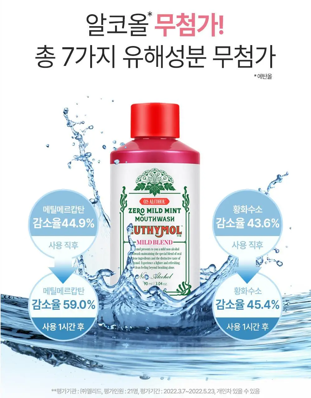 유시몰 무알콜 가글 제로 마일드민트 500ML 상세페이지 6