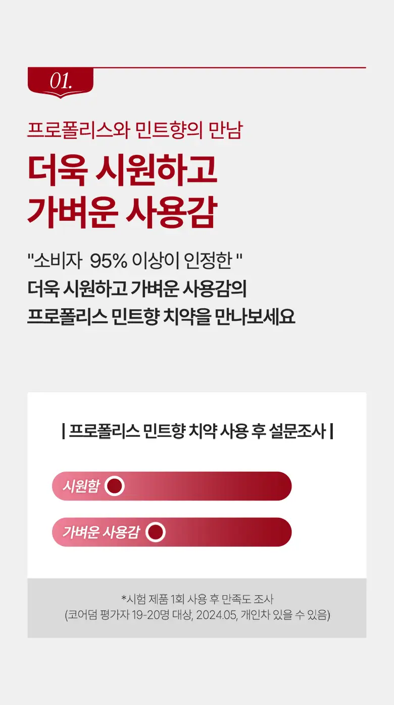 뉴질랜드1위 레드씰 프로폴리스 민트 치약 100g (구취제거율98%) 상세페이지 7