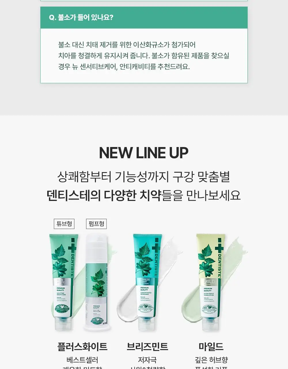덴티스테 뉴 플러스화이트 펌프 치약 60g/120g 2종 택 1 상세페이지 9