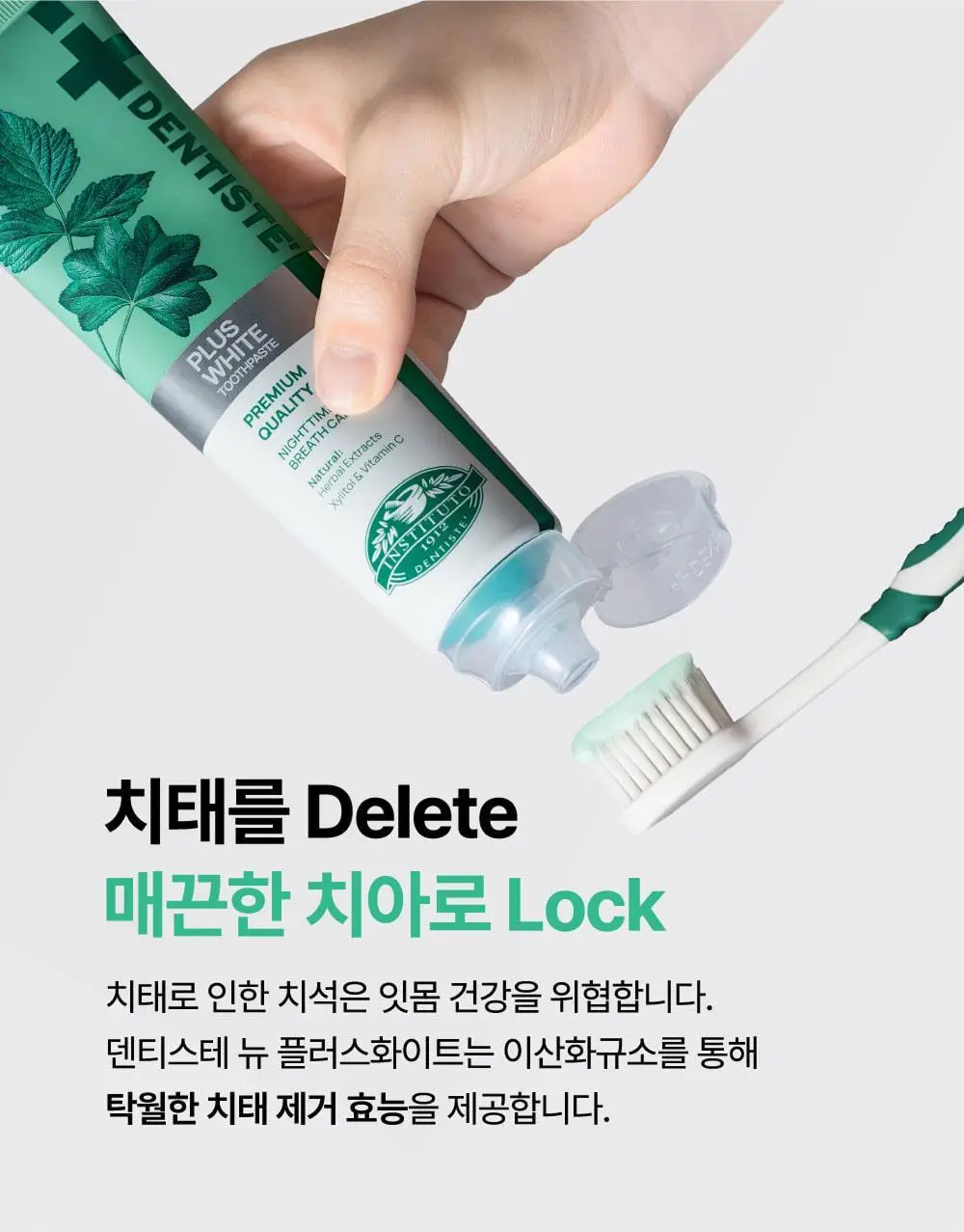 덴티스테 뉴플러스화이트 치약 튜브 160g 4개입/12개입 상세페이지 7