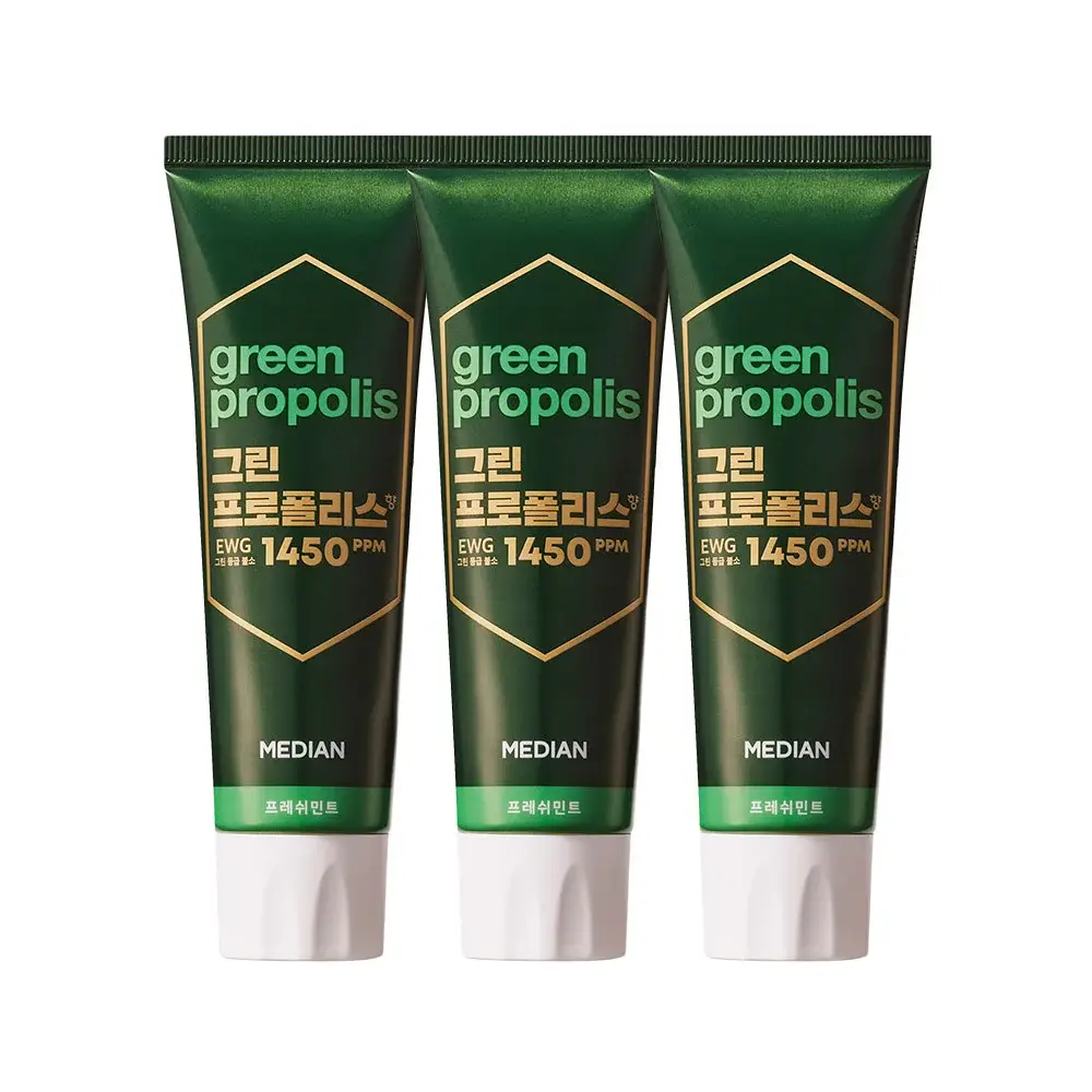 메디안 그린프로폴리스 치약 100G 3입(프레쉬민트/프레쉬피치)