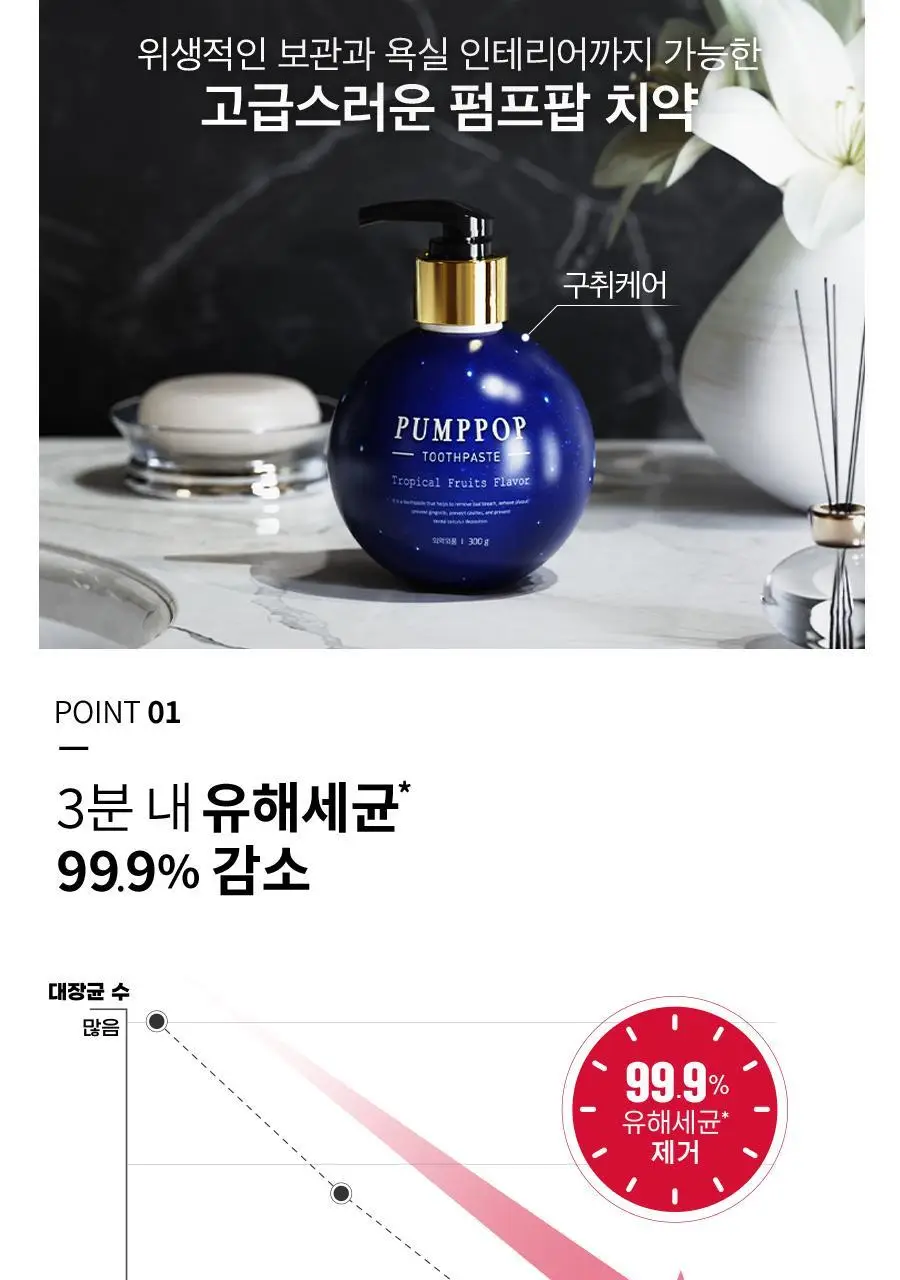크리오 펌프팝 펌프치약 300g * 2입 2종 택1 (트로피칼/로얄프로) 상세페이지 4