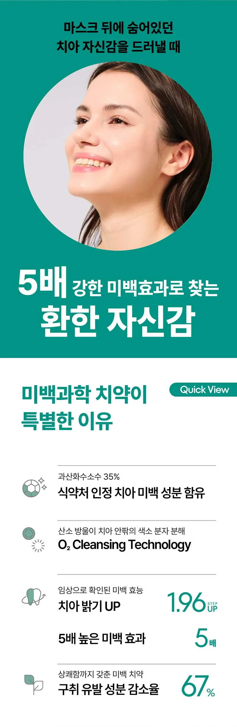 메디안 미백과학 치약 플럼민트향 100G 상세페이지 4