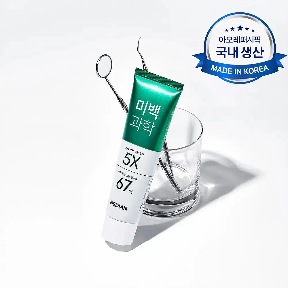 메디안 미백과학 치약 플럼민트향 100G