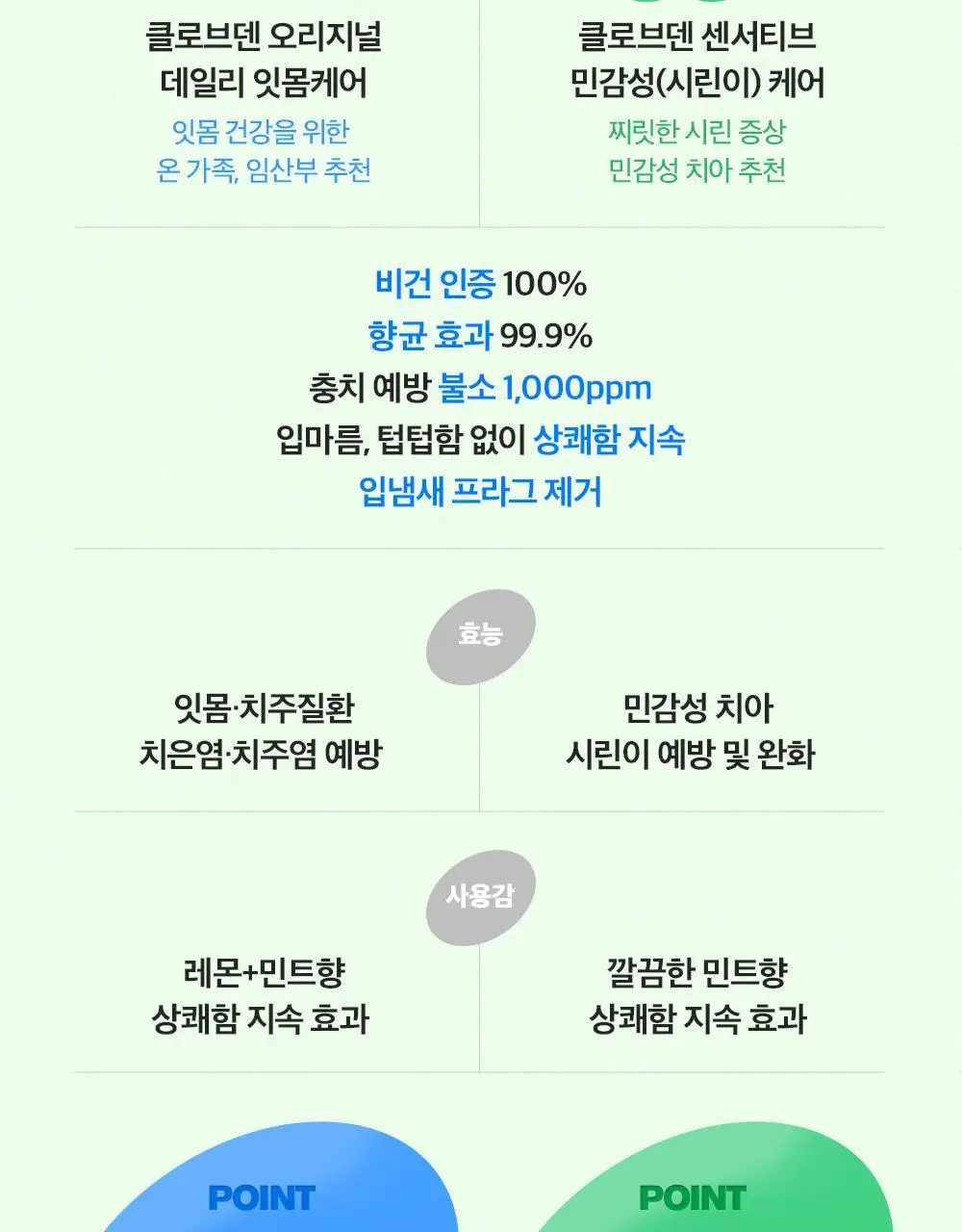 클로브덴 비건 치약 센서티브, 민감성 시린이케어 100g 상세페이지 12