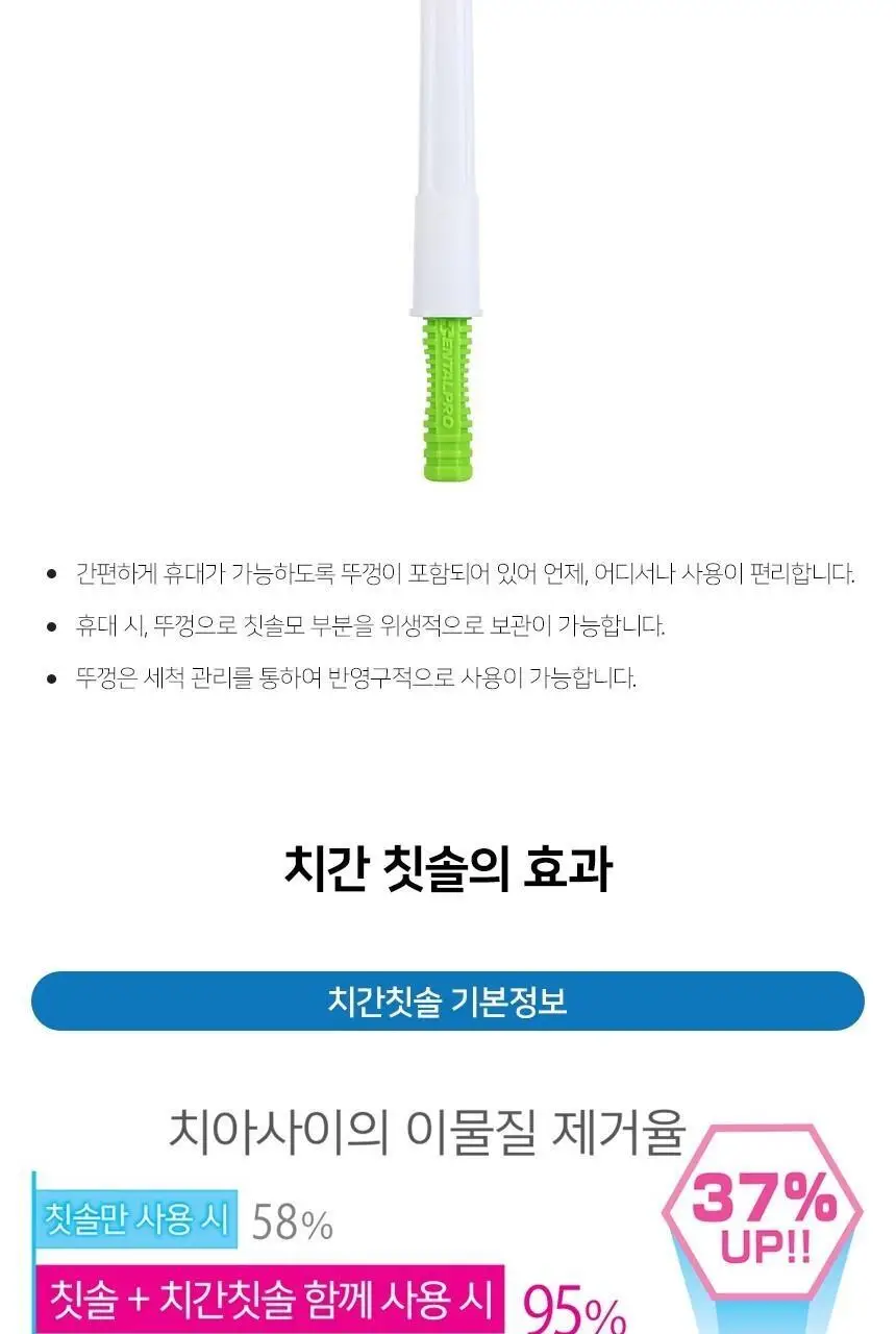 덴탈프로 치간칫솔 사이즈 0번 15P 상세페이지 6