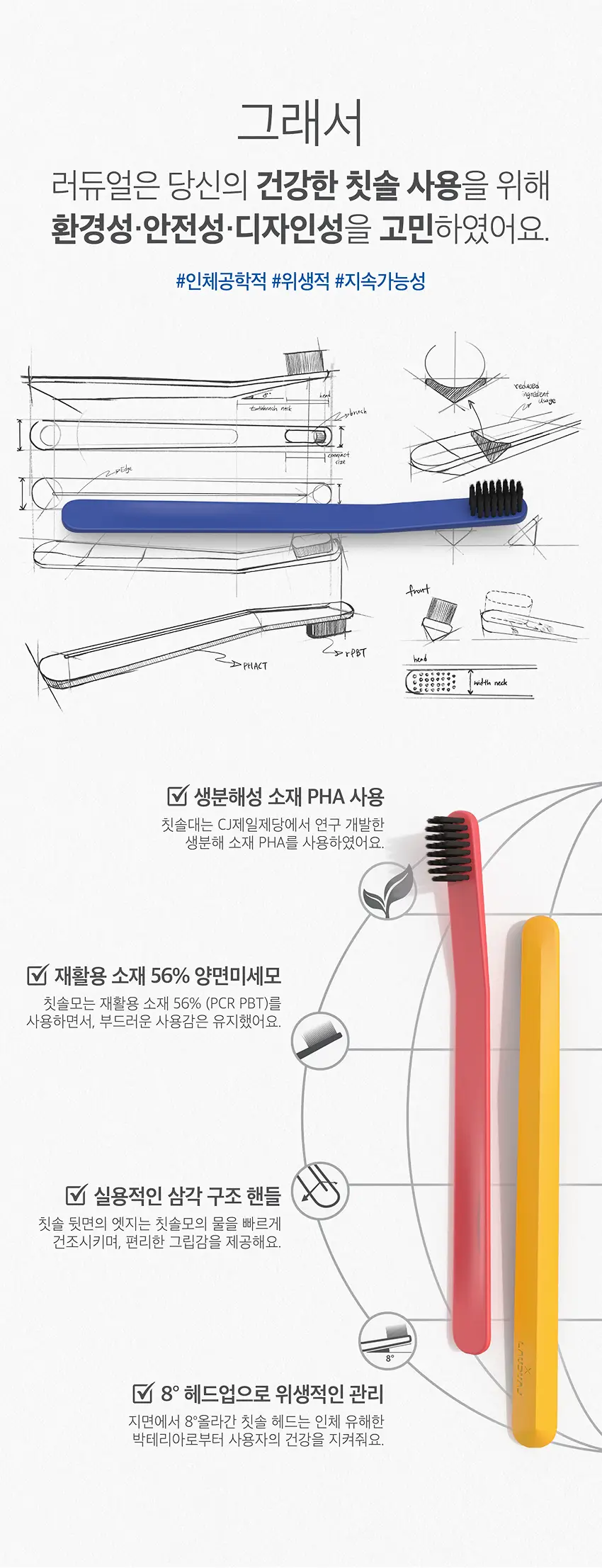 러듀얼 헤드업 칫솔 (색상랜덤) 상세페이지 3