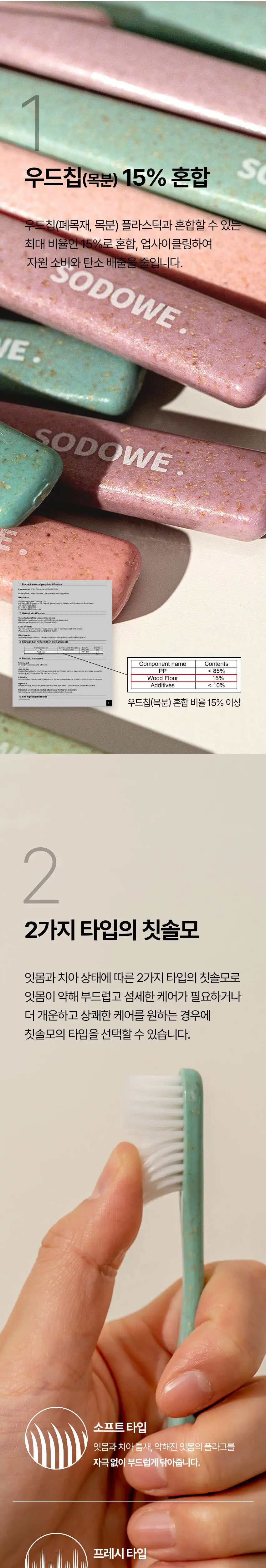 쏘두위 우드칩 양면미세모 칫솔(색상랜덤) 상세페이지 14