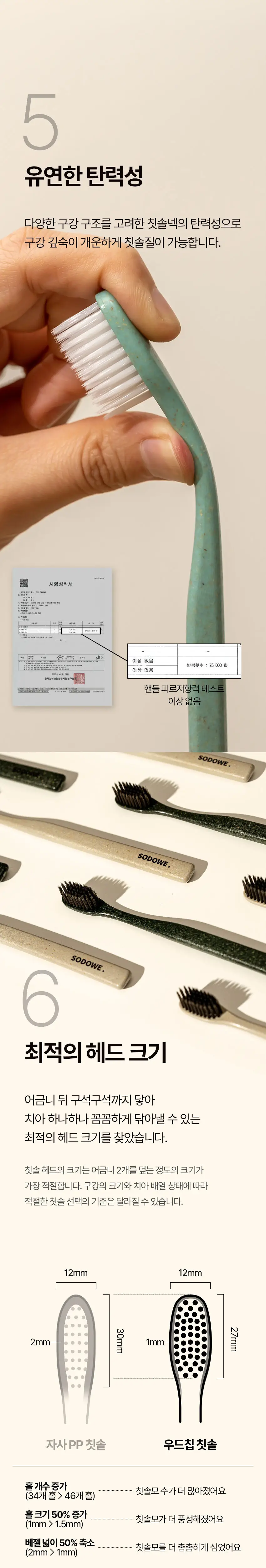 쏘두위 우드칩 트리플 양면미세모 칫솔 (색상랜덤) 상세페이지 16