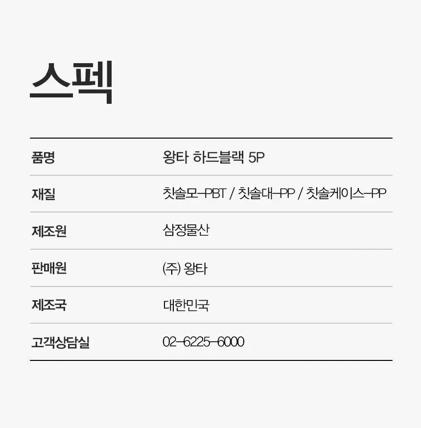 왕타 (숯) 블랙 칫솔 5개입 상세페이지 24