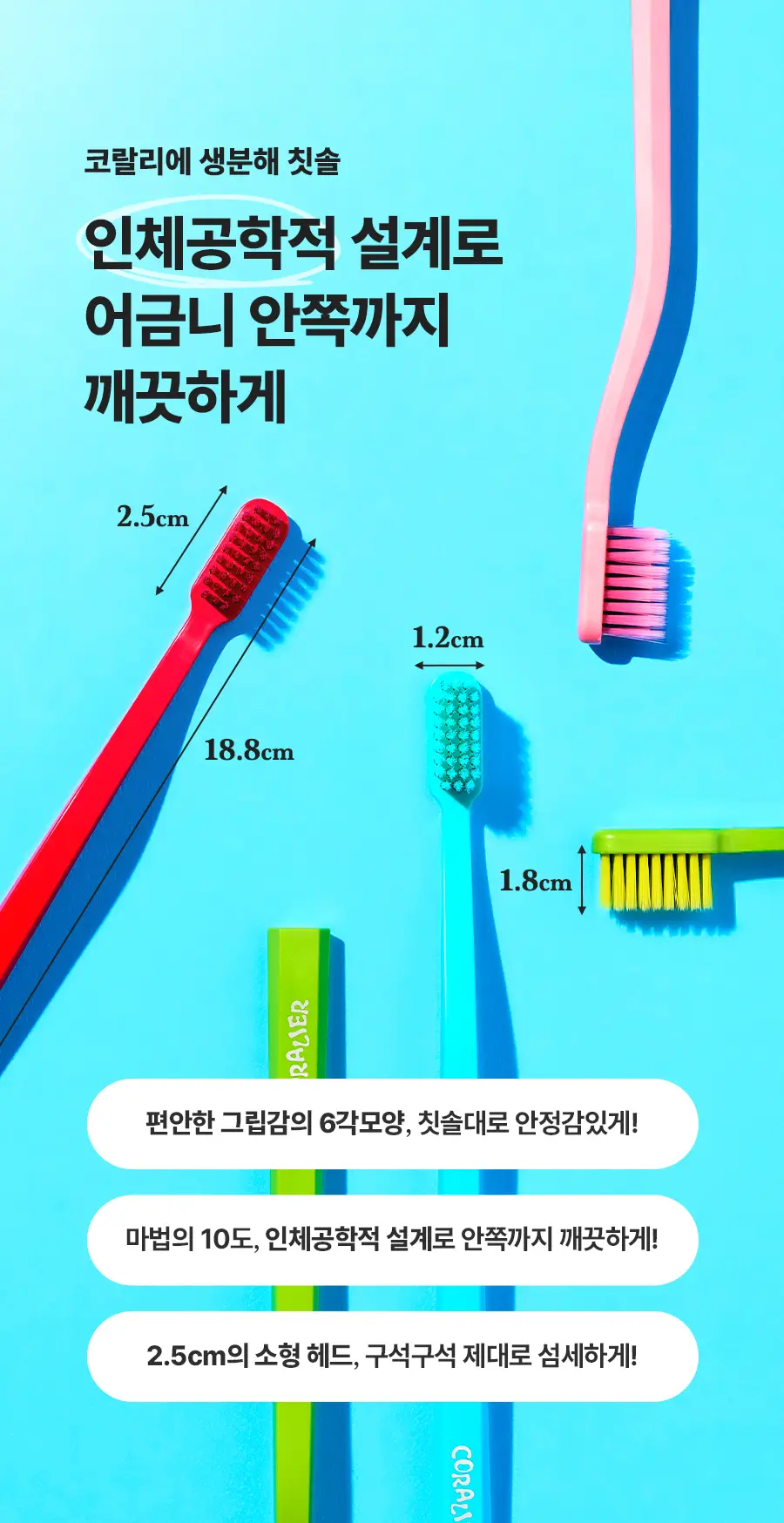 코랄리에 초극세모/이중모 칫솔 4종 중 택1 상세페이지 6