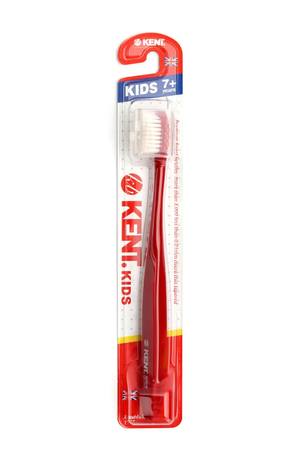 KENT 키즈 초극세모 칫솔 빨강