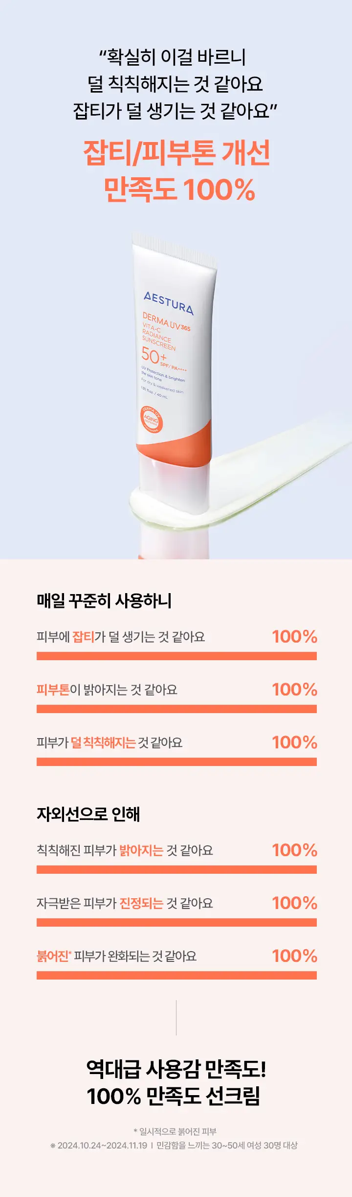 에스트라 더마UV365 비타C 광채수분 선크림 40ml 상세페이지 8