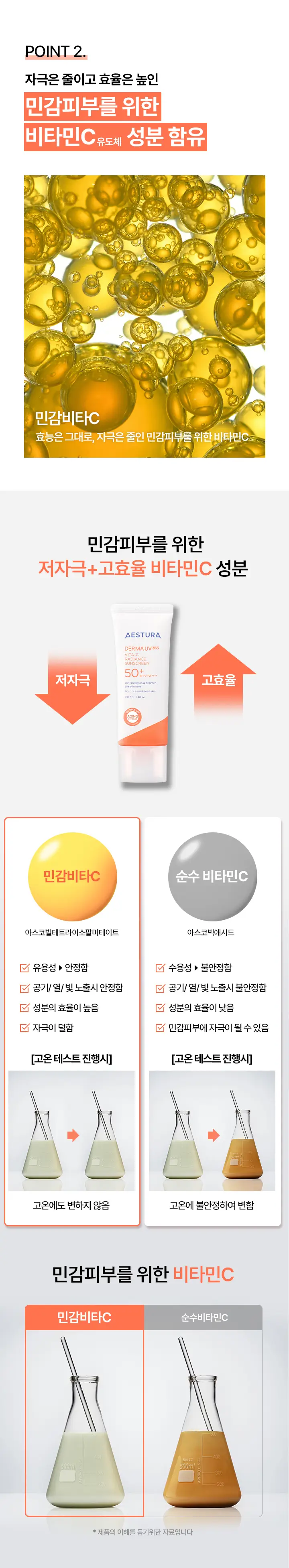 에스트라 더마UV365 비타C 광채수분 선크림 40ml 상세페이지 9