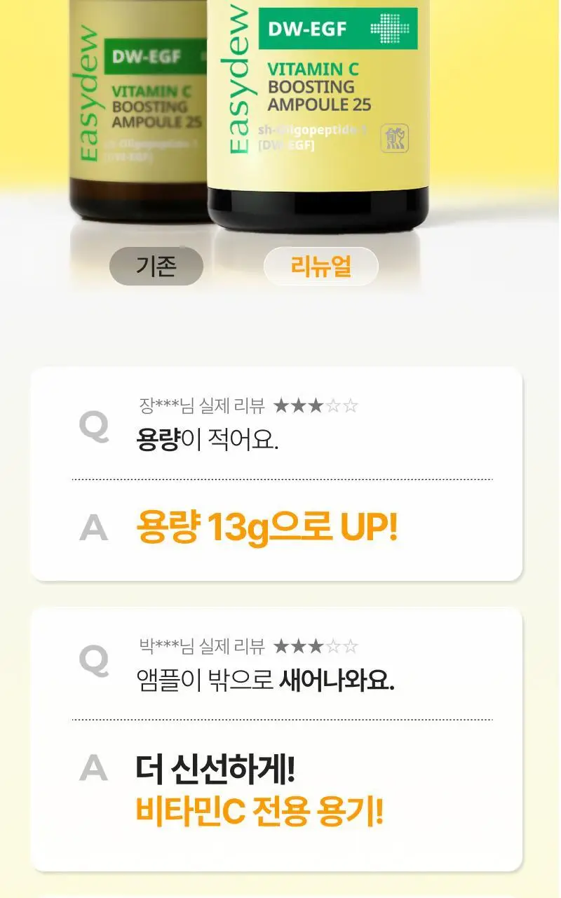 이지듀 DW-EGF 비타민C 부스팅 앰플25 13g 기획(+기미 크림*2매 증정) 상세페이지 3