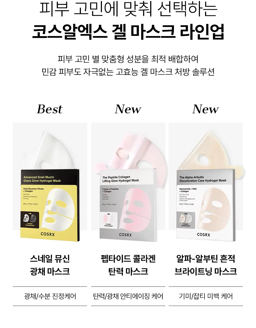 코스알엑스 겔 마스크팩 3매입 3종 중 택 1 (스네일/펩타이드/알파-알부틴) 상세페이지 78