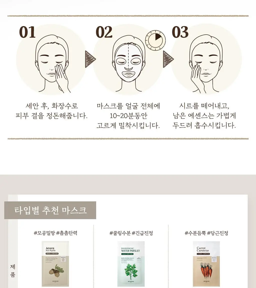 스킨푸드 마스크시트 1매 6종 중 택1 상세페이지 29
