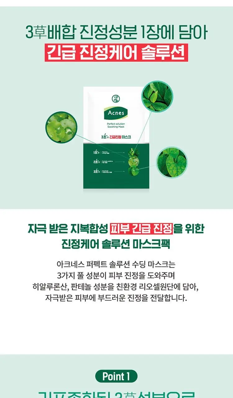 아크네스 퍼펙트 솔루션 수딩 마스크 1매 상세페이지 2