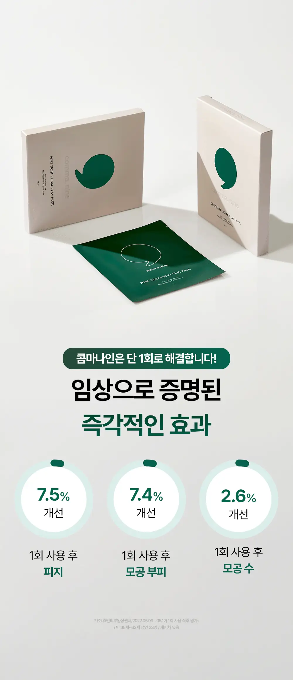 콤마나인 포어 타이트 페이셜 클레이 팩 4매 상세페이지 8