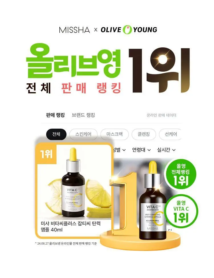 미샤 비타씨 플러스 잡티씨 앰플 패드 상세페이지 1