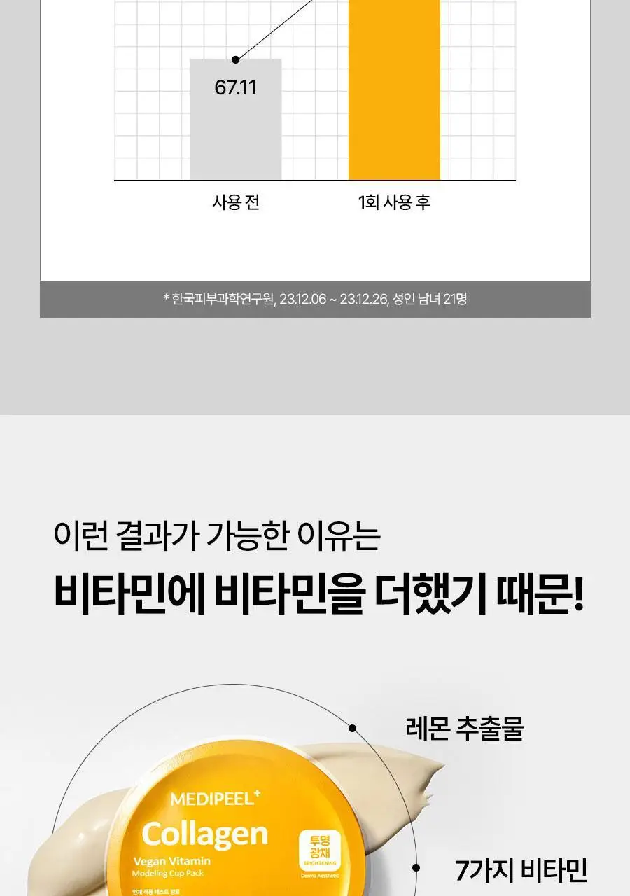 메디필 비건 비타민 콜라겐 모델링 컵팩 28g (1회분) 상세페이지 9