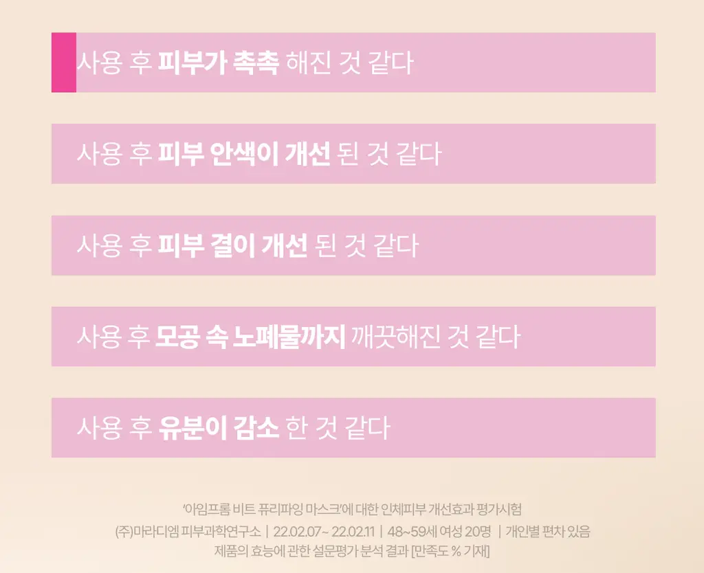 아임프롬 비트 퓨리파잉 마스크 70g 상세페이지 6