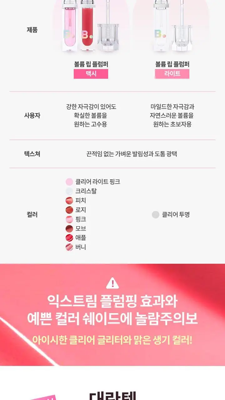 바닐라코 볼륨 립 플럼퍼 3.8g 9종 (투명/컬러) 상세페이지 4