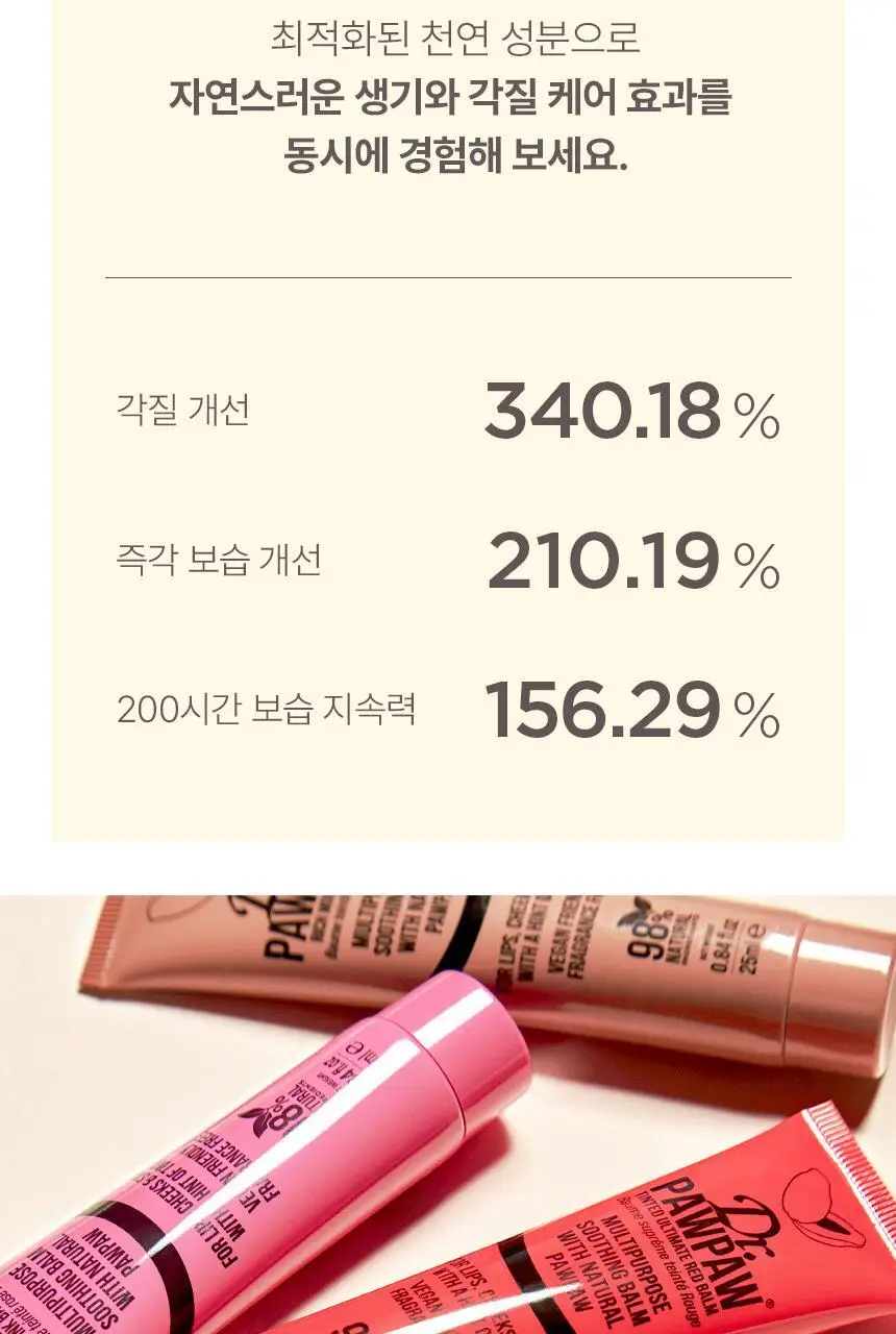 닥터포포 컬러 립밤 25ml (피치핑크밤/레드밤/오리지널밤) 상세페이지 5