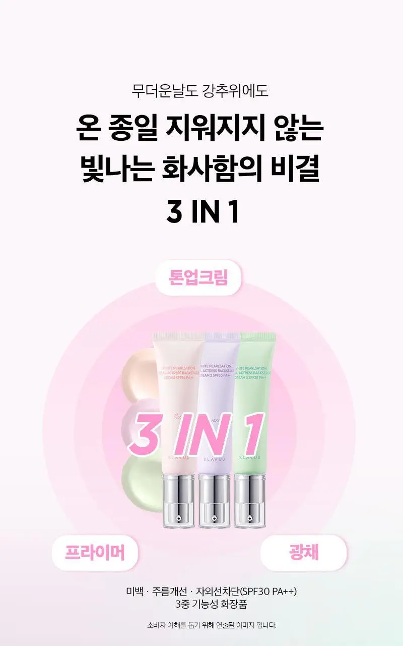 클라뷰 아이디얼 액트리스 백스테이지 크림 SPF30 30ml 3종 택 1 상세페이지 6