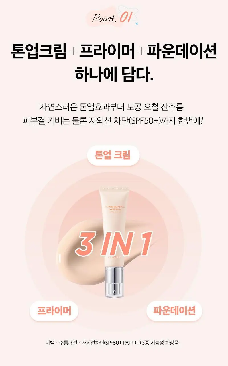 클라뷰 액트리스 백스테이지 베이스 픽싱 SPF50+ PA++++ 30ml 상세페이지 10
