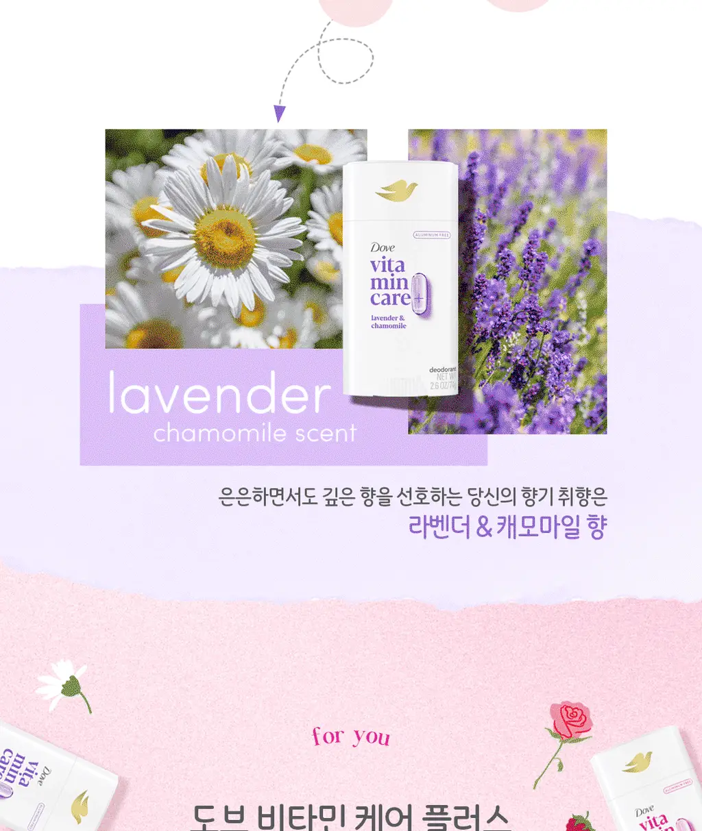 도브 비타민 케어+ 데오드란트 스틱 74g 2종 상세페이지 15