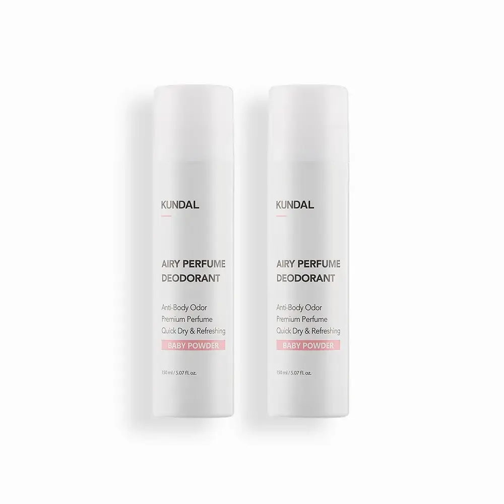 쿤달 에어리퍼퓸 데오드란트 스프레이 베이비파우더 150ml*2개 기획세트