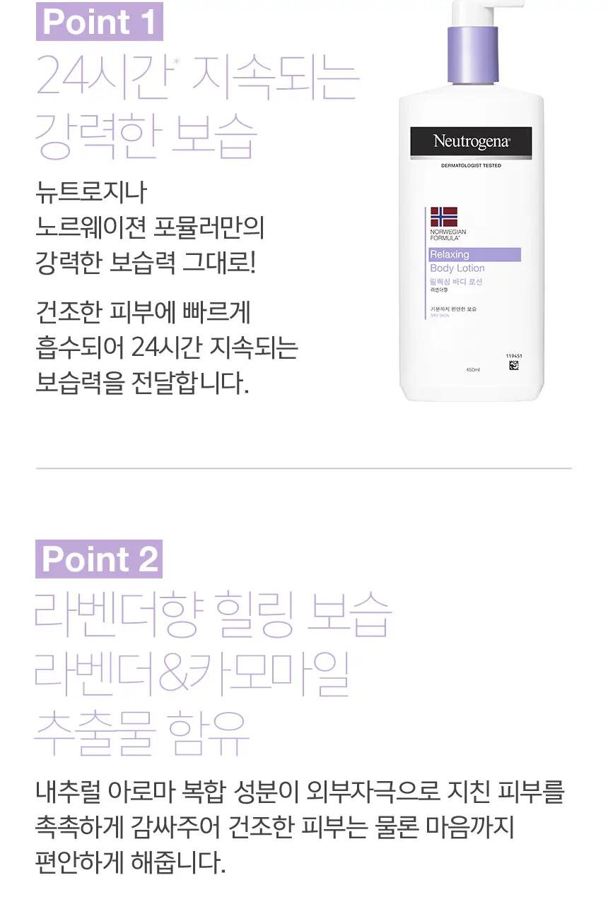 뉴트로지나 릴랙싱 바디 로션 450ml 상세페이지 3