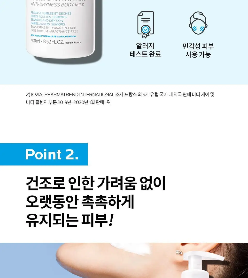 라로슈포제 리피카 레 바디밀크 400ml 상세페이지 4
