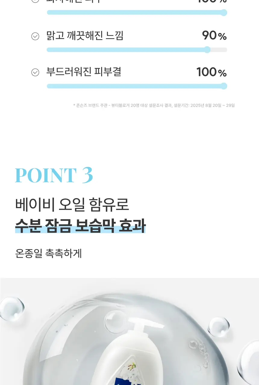 존슨즈 뷰티 로션 500ml 3종 택 1 (청순형광등/물먹복숭아/속광로즈) 상세페이지 28