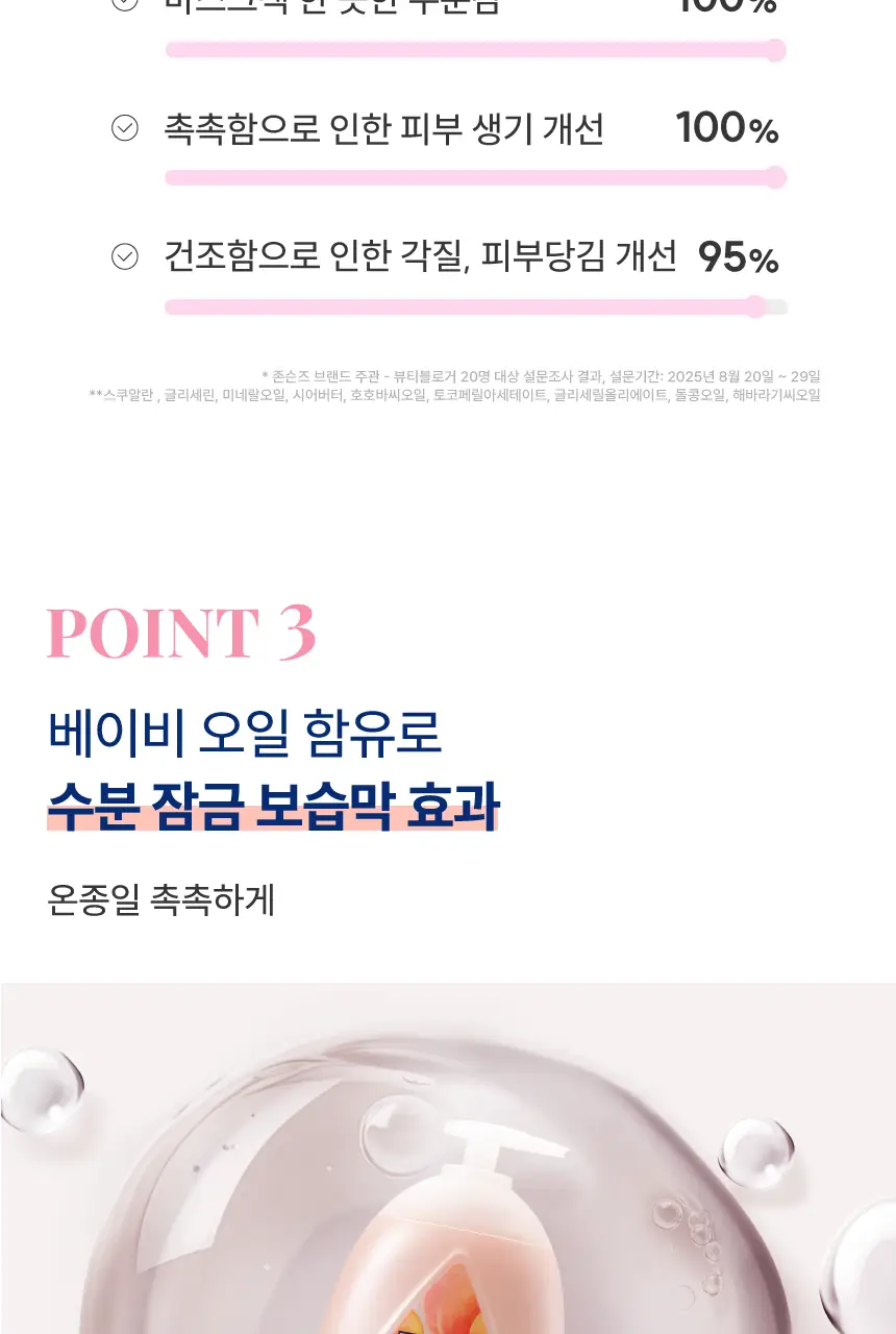 존슨즈 뷰티 로션 500ml 3종 택 1 (청순형광등/물먹복숭아/속광로즈) 상세페이지 44