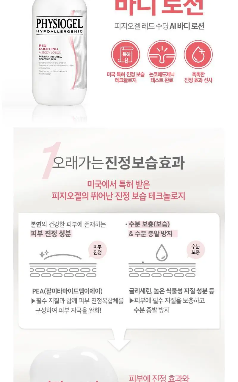 피지오겔 레드 수딩 AI 바디로션 400ml 상세페이지 3