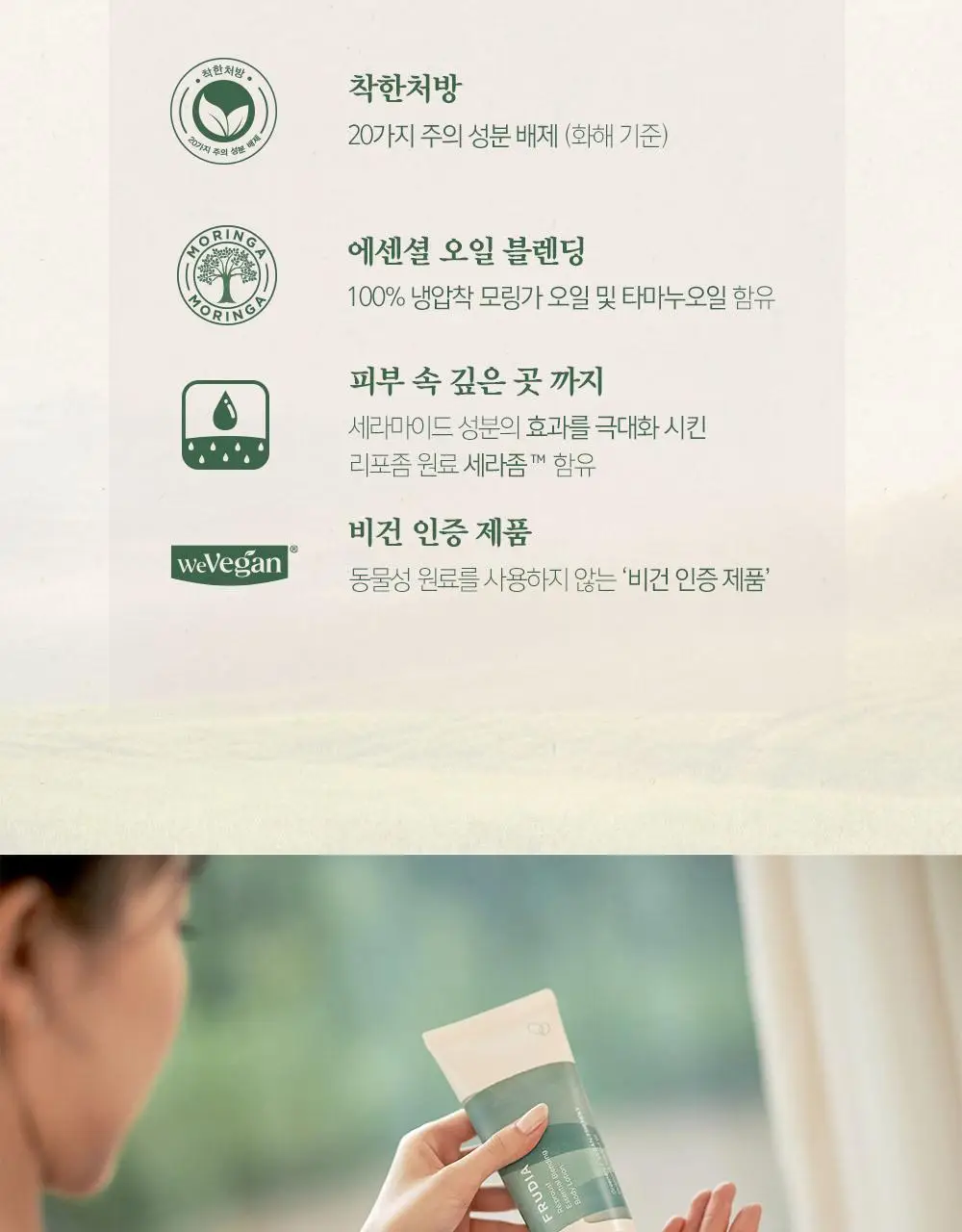 후르디아 리프루스트 에센셜 블렌딩 바디로션 그리너리 200ml 상세페이지 5