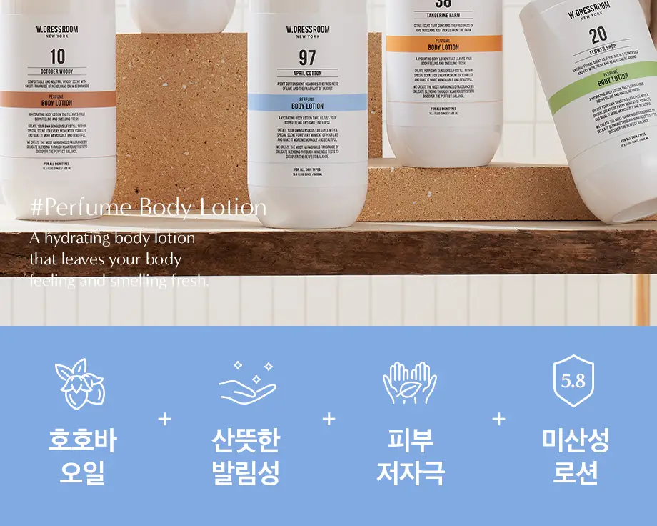 W.DRESSROOM 퍼퓸 바디로션 500ml 5종 택 1 상세페이지 2