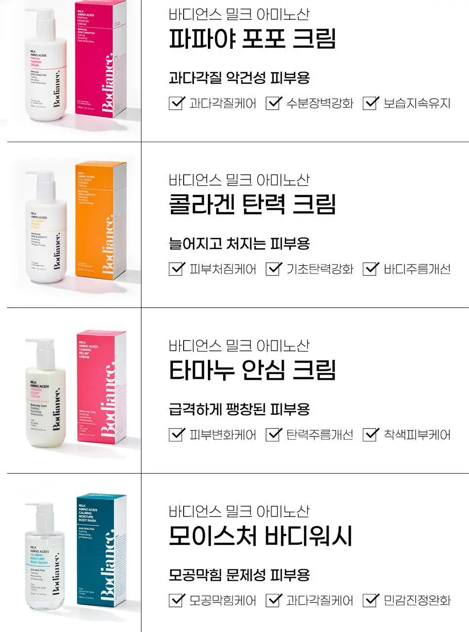 바디언스 밀크아미노산 파파야 포포 바디크림 300m 상세페이지 40
