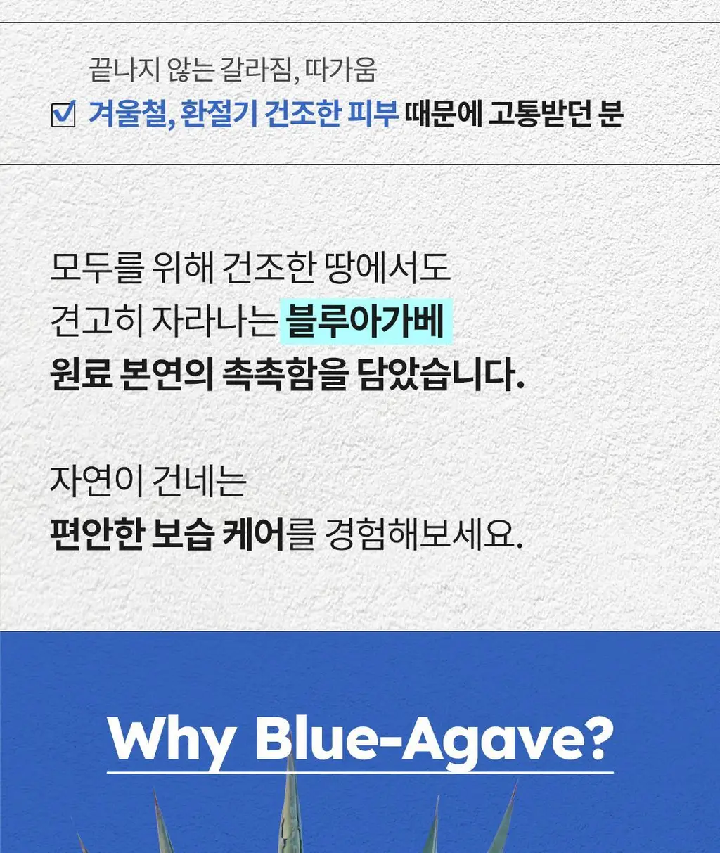 스카이보틀 블루아가베 고보습 무향 바디버터 290ml 상세페이지 3