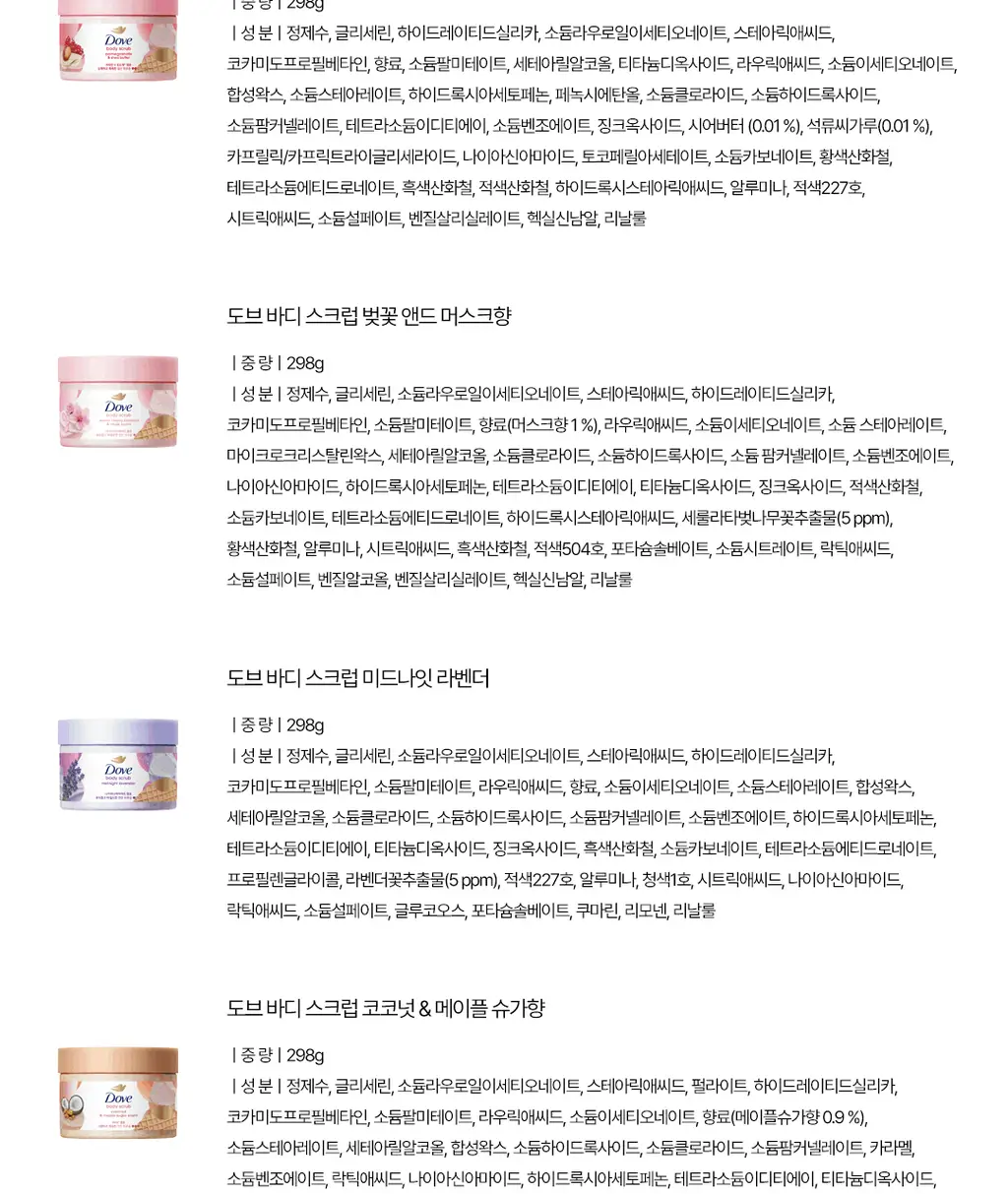 도브 바디 스크럽 298g 4종 택 1 상세페이지 28
